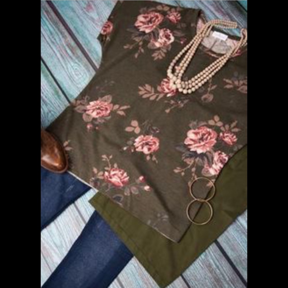 Army Green, Brown, Pink Oversized Top